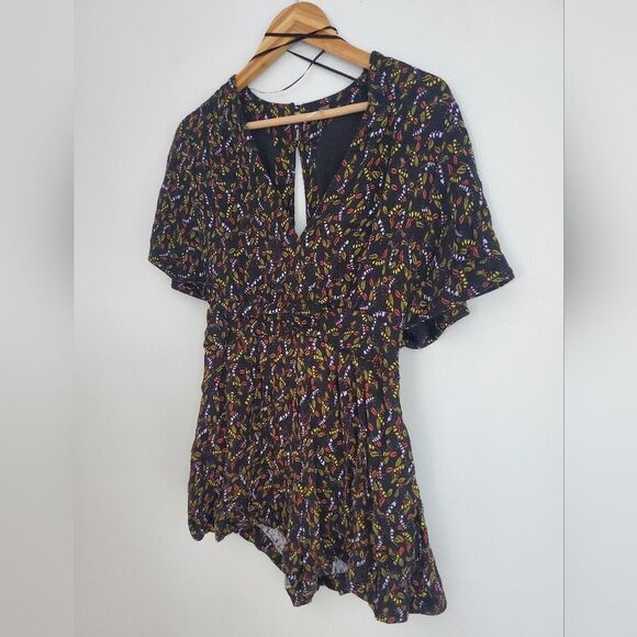Free people meet Virginia Romper fall leaf print womens size 4 - Picture 9 of 15